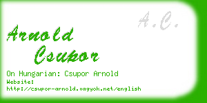 arnold csupor business card